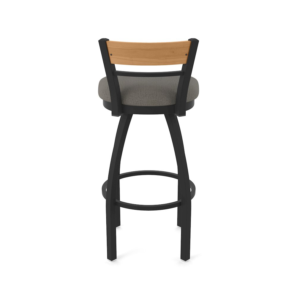 25" Swivel Counter Stool, Black Wrinkle Finish, Medium Back, Graph Chalice Seat. Picture 6