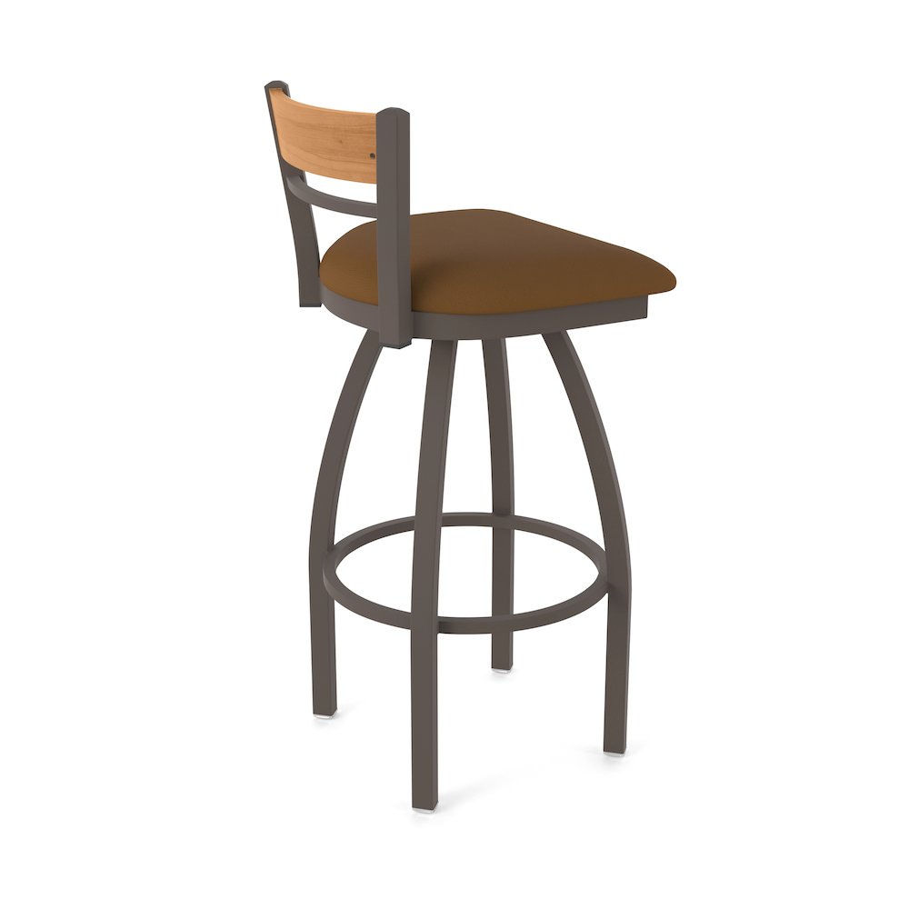 25" Swivel Counter Stool, Bronze Finish, Medium Back, Canter Thatch Seat. Picture 2