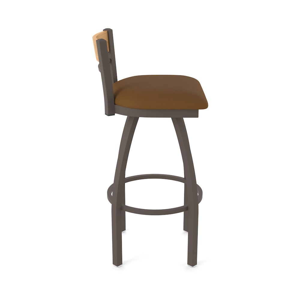 25" Swivel Counter Stool, Bronze Finish, Medium Back, Canter Thatch Seat. Picture 4