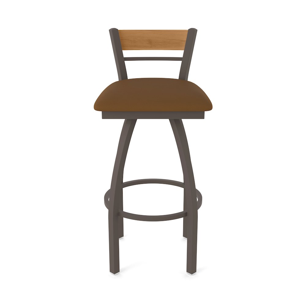 25" Swivel Counter Stool, Bronze Finish, Medium Back, Canter Thatch Seat. Picture 5