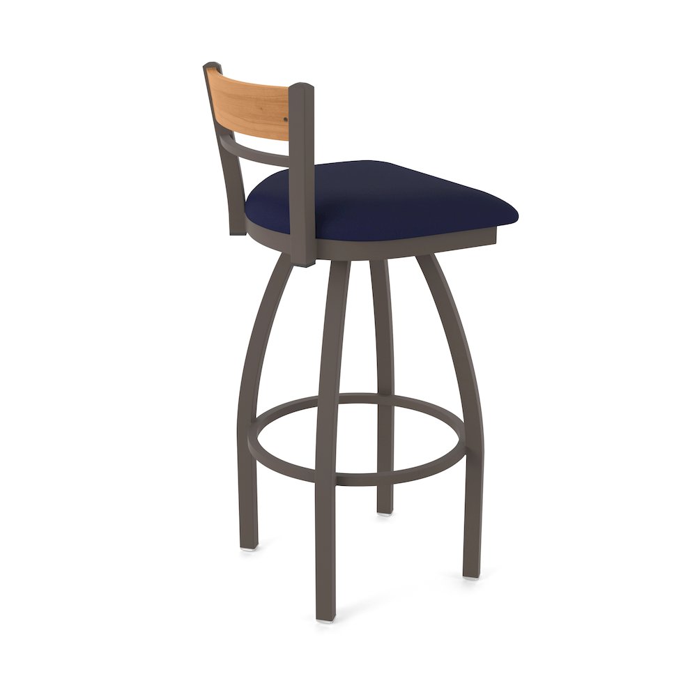25" Swivel Counter Stool, Bronze Finish, Medium Back, Canter Twilight Seat. Picture 2