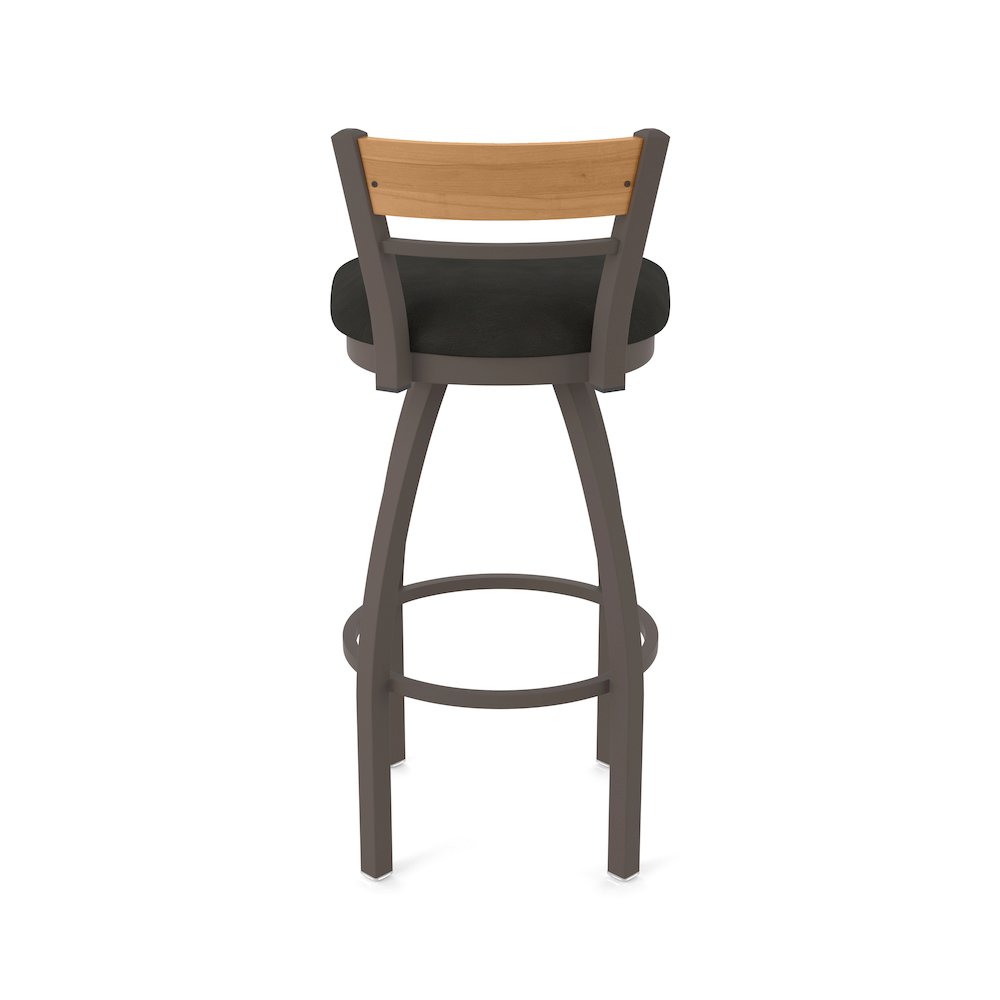 25" Swivel Counter Stool, Bronze Finish, Medium Back, Canter Espresso Seat. Picture 6