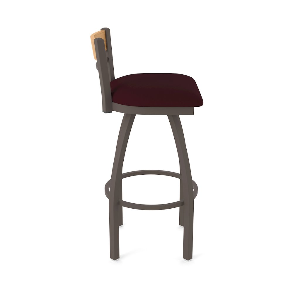 25" Swivel Counter Stool, Bronze Finish, Medium Back, Canter Bordeaux Seat. Picture 4