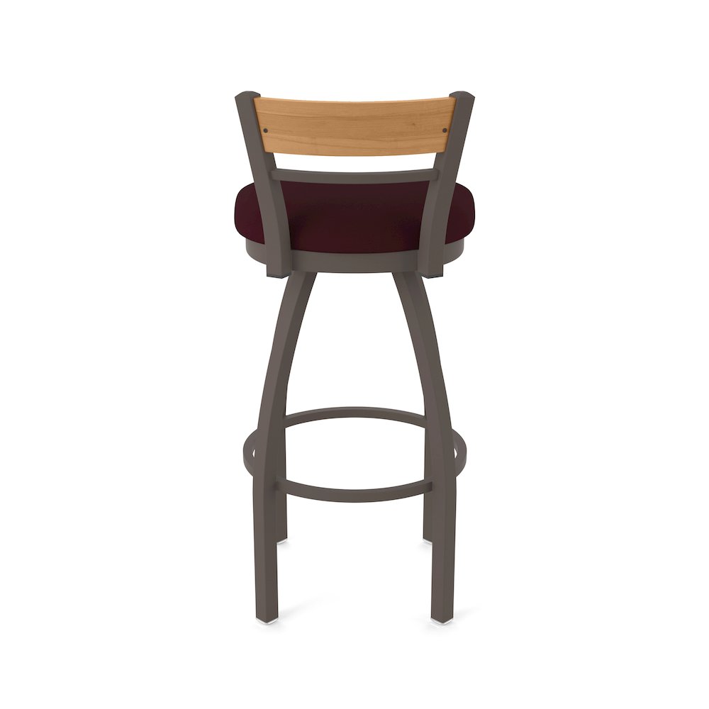 25" Swivel Counter Stool, Bronze Finish, Medium Back, Canter Bordeaux Seat. Picture 6