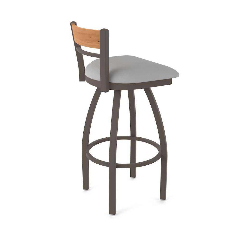 25" Swivel Counter Stool, Bronze Finish, Medium Back, Canter Folkstone Grey Seat. Picture 2