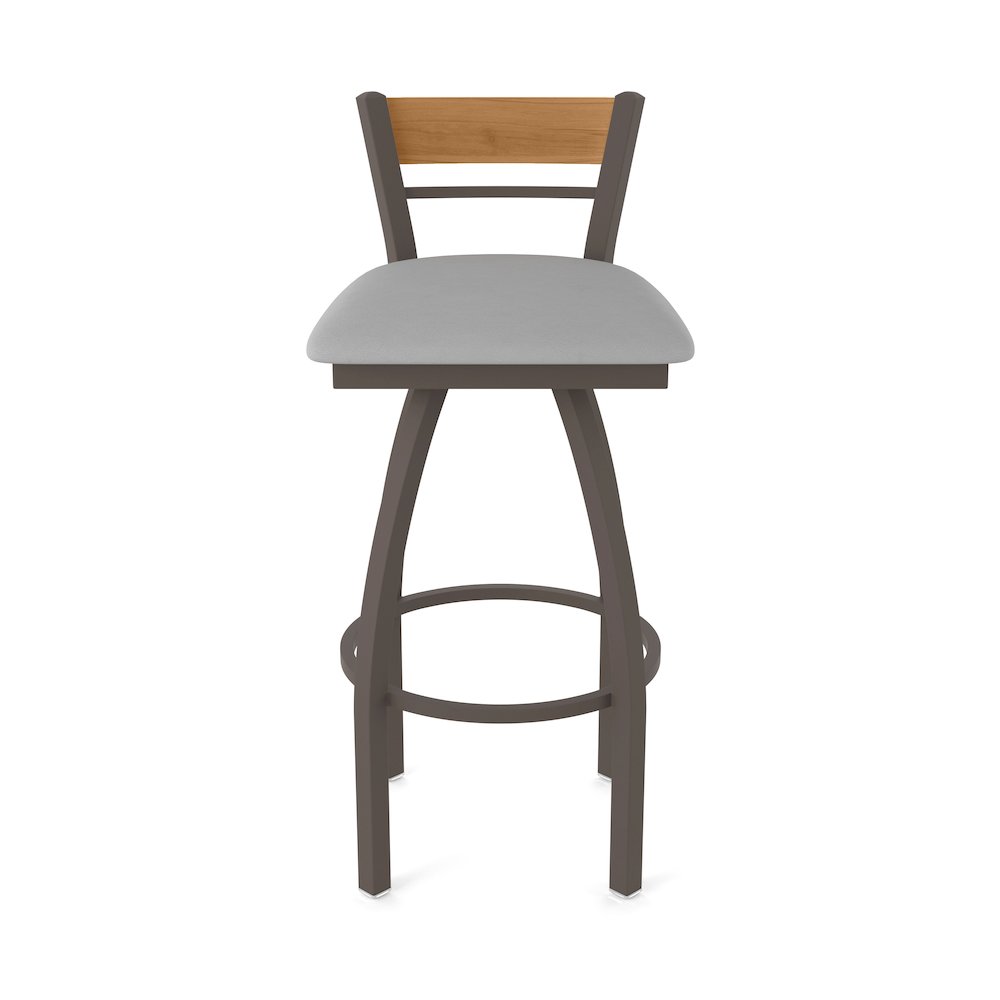 25" Swivel Counter Stool, Bronze Finish, Medium Back, Canter Folkstone Grey Seat. Picture 5