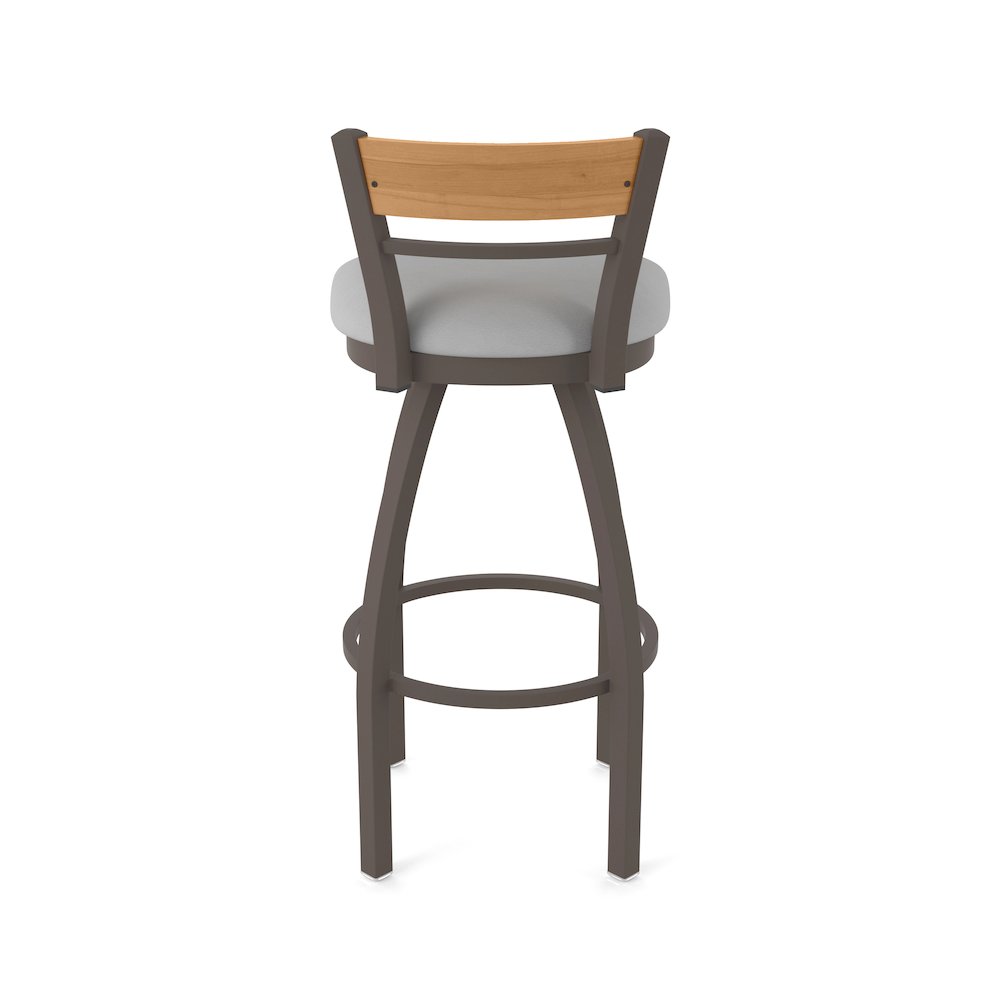 25" Swivel Counter Stool, Bronze Finish, Medium Back, Canter Folkstone Grey Seat. Picture 6