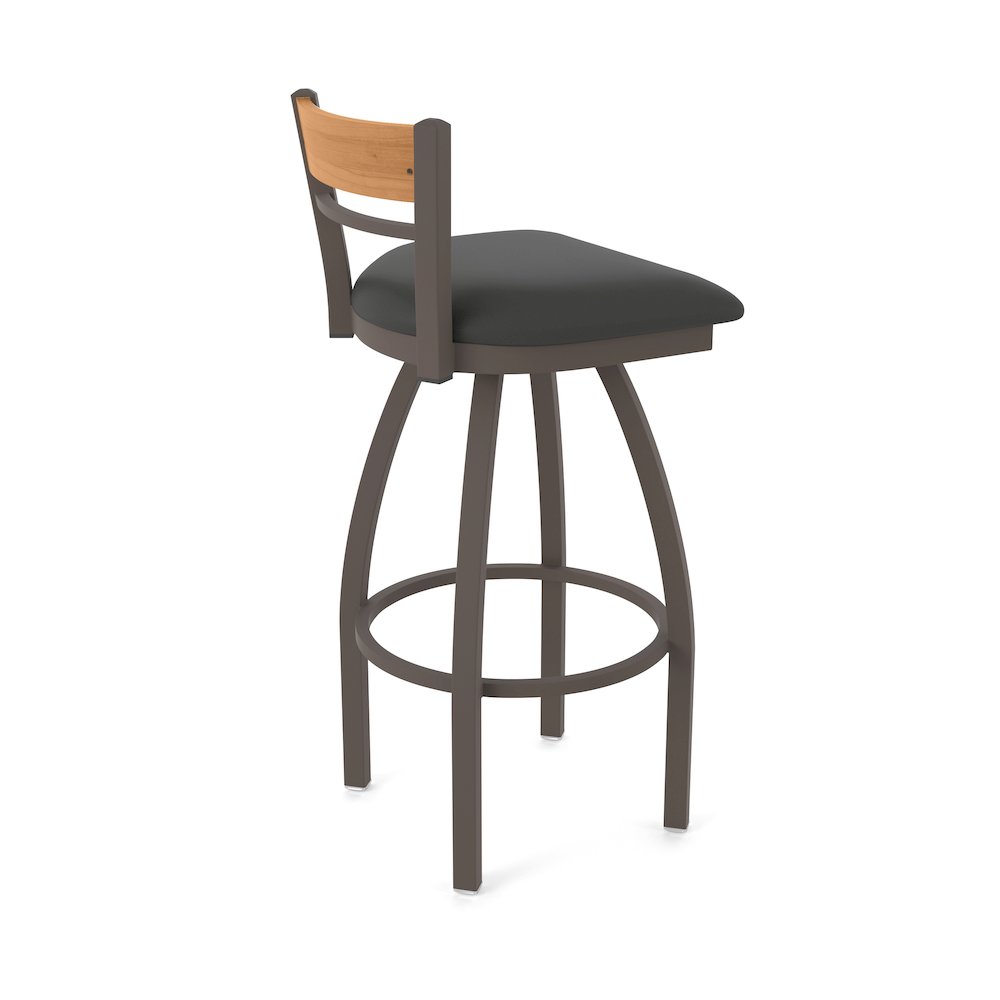 25" Swivel Counter Stool, Bronze Finish, Medium Back, Canter Iron Seat. Picture 2