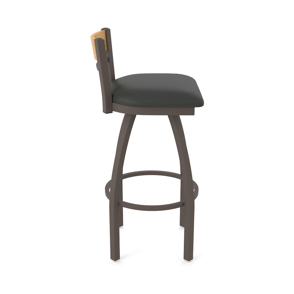 25" Swivel Counter Stool, Bronze Finish, Medium Back, Canter Iron Seat. Picture 4