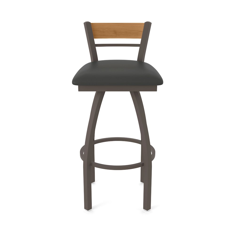 25" Swivel Counter Stool, Bronze Finish, Medium Back, Canter Iron Seat. Picture 5