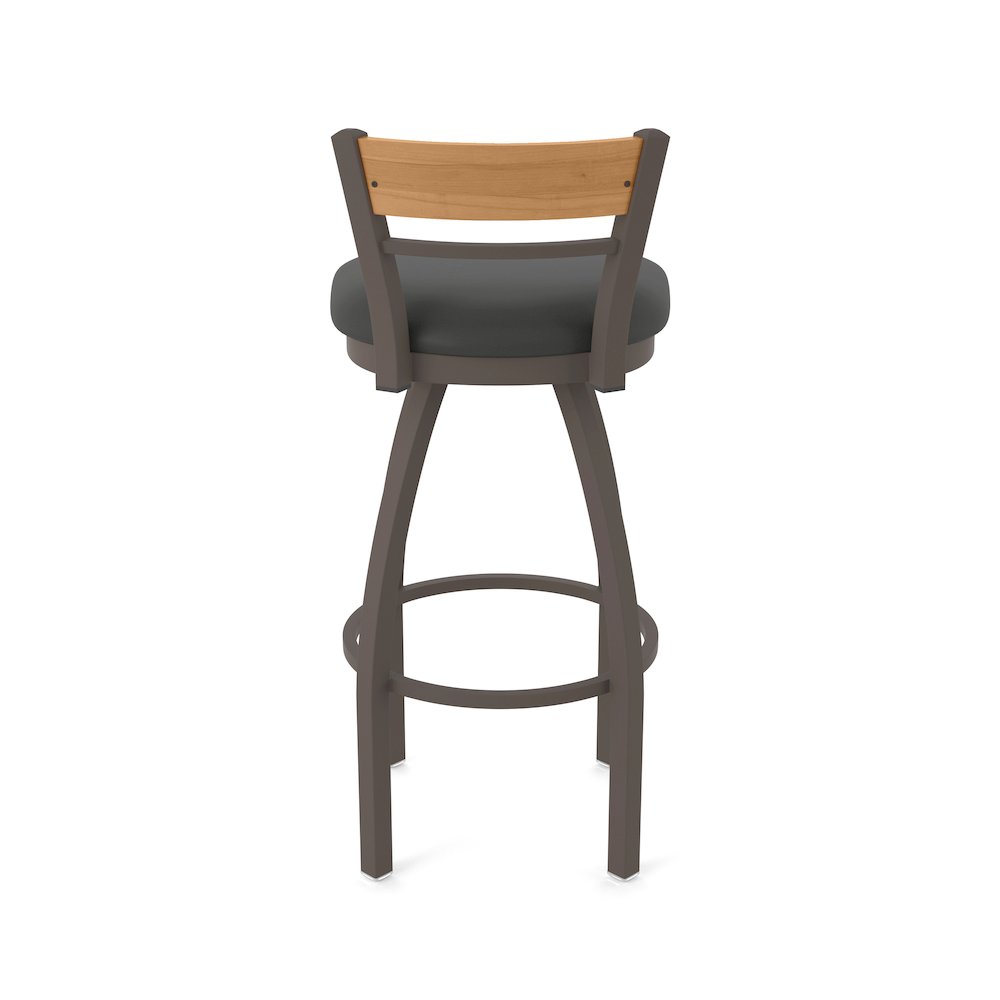 25" Swivel Counter Stool, Bronze Finish, Medium Back, Canter Iron Seat. Picture 6