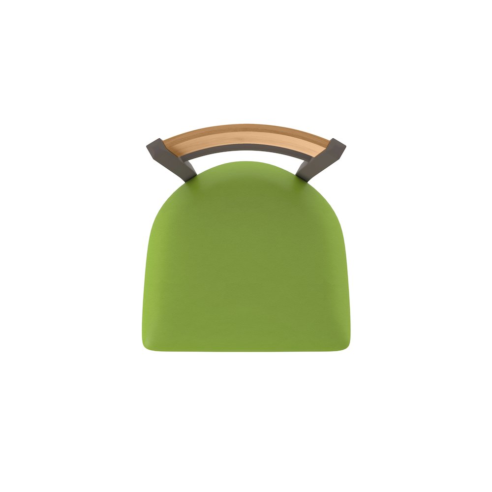 25" Swivel Counter Stool, Bronze Finish, Medium Back, Canter Kiwi Green Seat. Picture 3