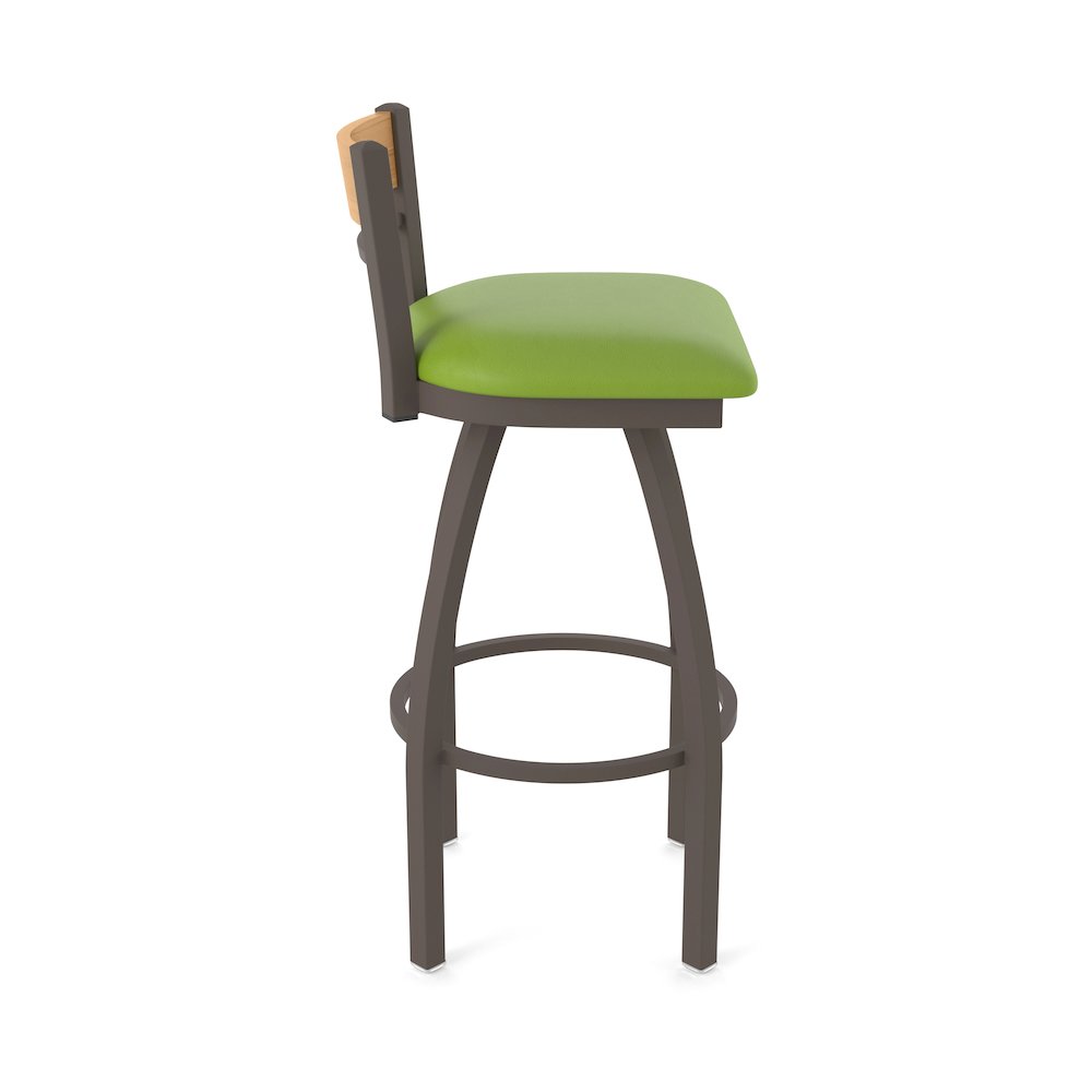 25" Swivel Counter Stool, Bronze Finish, Medium Back, Canter Kiwi Green Seat. Picture 4