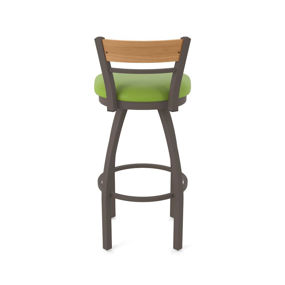 25" Swivel Counter Stool, Bronze Finish, Medium Back, Canter Kiwi Green Seat. Picture 6