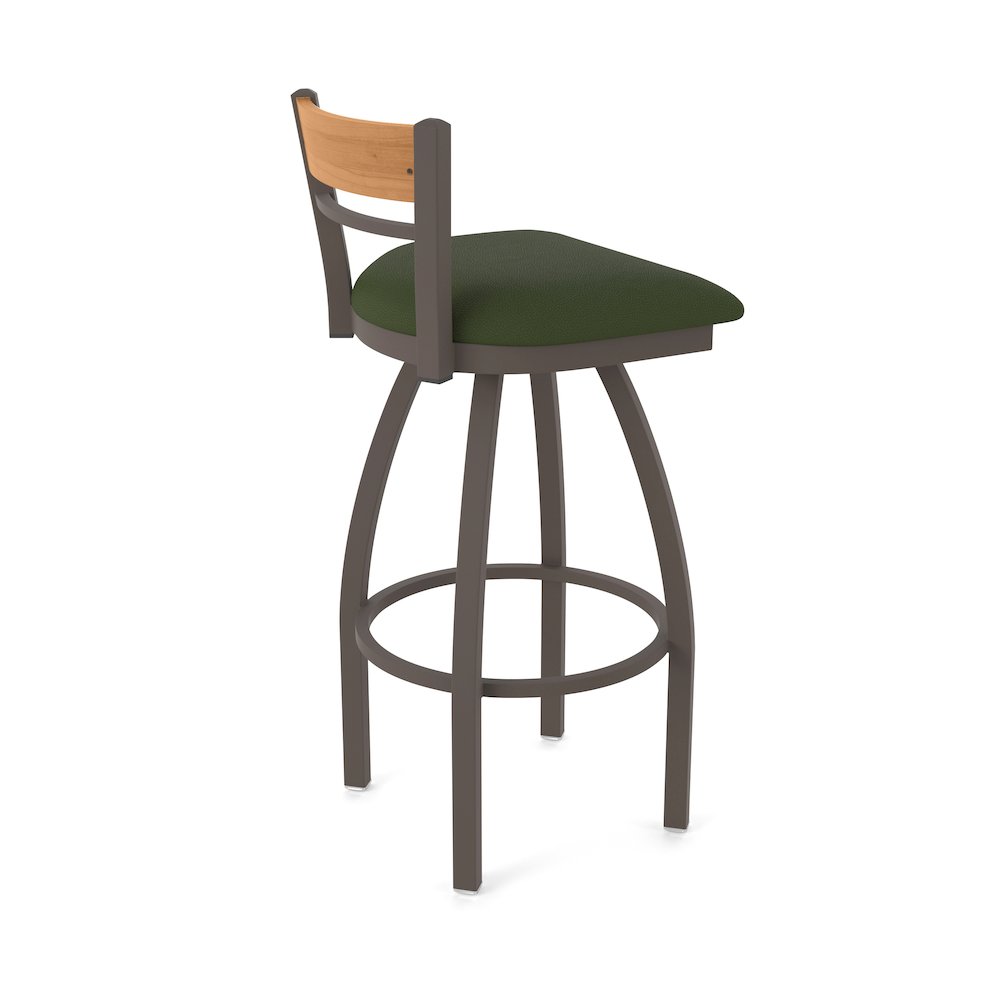 25" Swivel Counter Stool, Bronze Finish, Medium Back, Canter Pine Seat. Picture 2