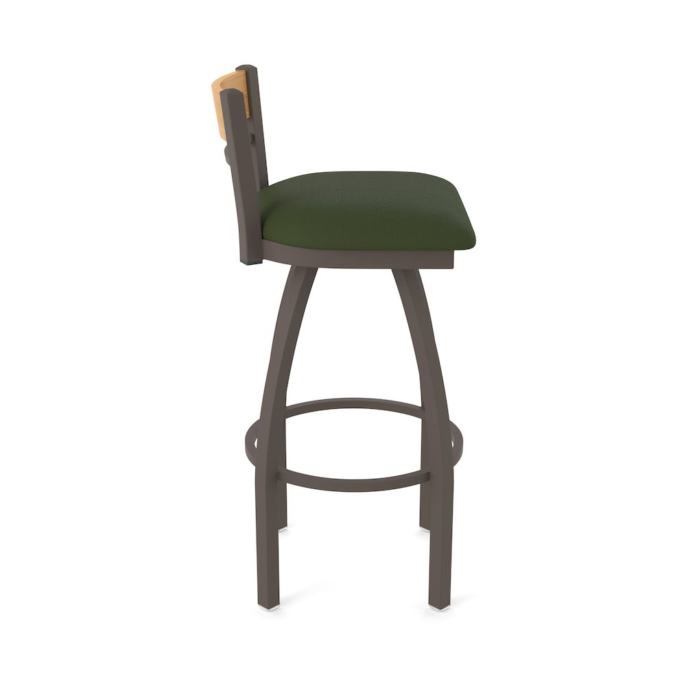 25" Swivel Counter Stool, Bronze Finish, Medium Back, Canter Pine Seat. Picture 4