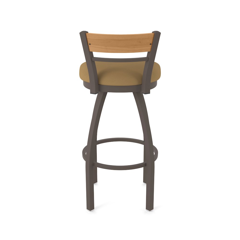 25" Swivel Counter Stool, Bronze Finish, Medium Back, Canter Saddle Seat. Picture 6