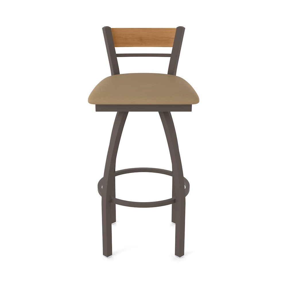 25" Swivel Counter Stool, Bronze Finish, Medium Back, Canter Sand Seat. Picture 5