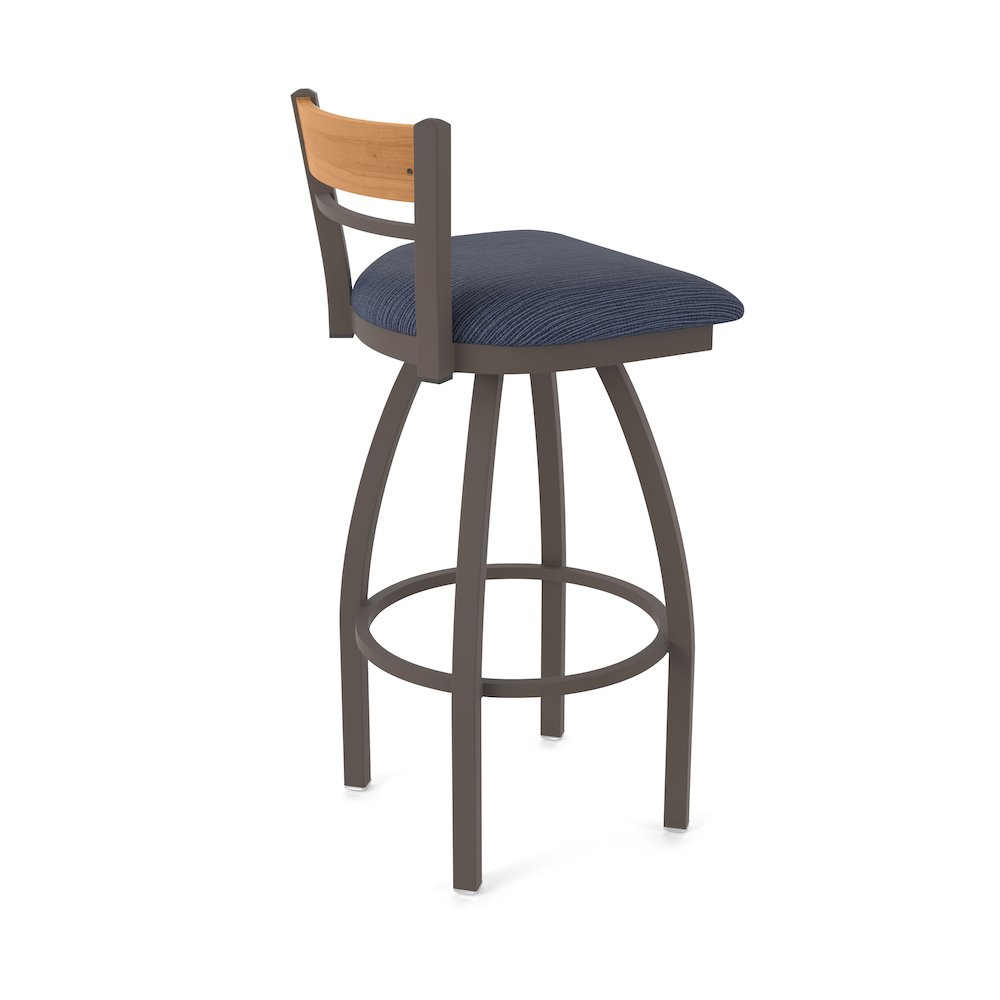 25" Swivel Counter Stool, Bronze Finish, Medium Back, Graph Anchor Seat. Picture 2