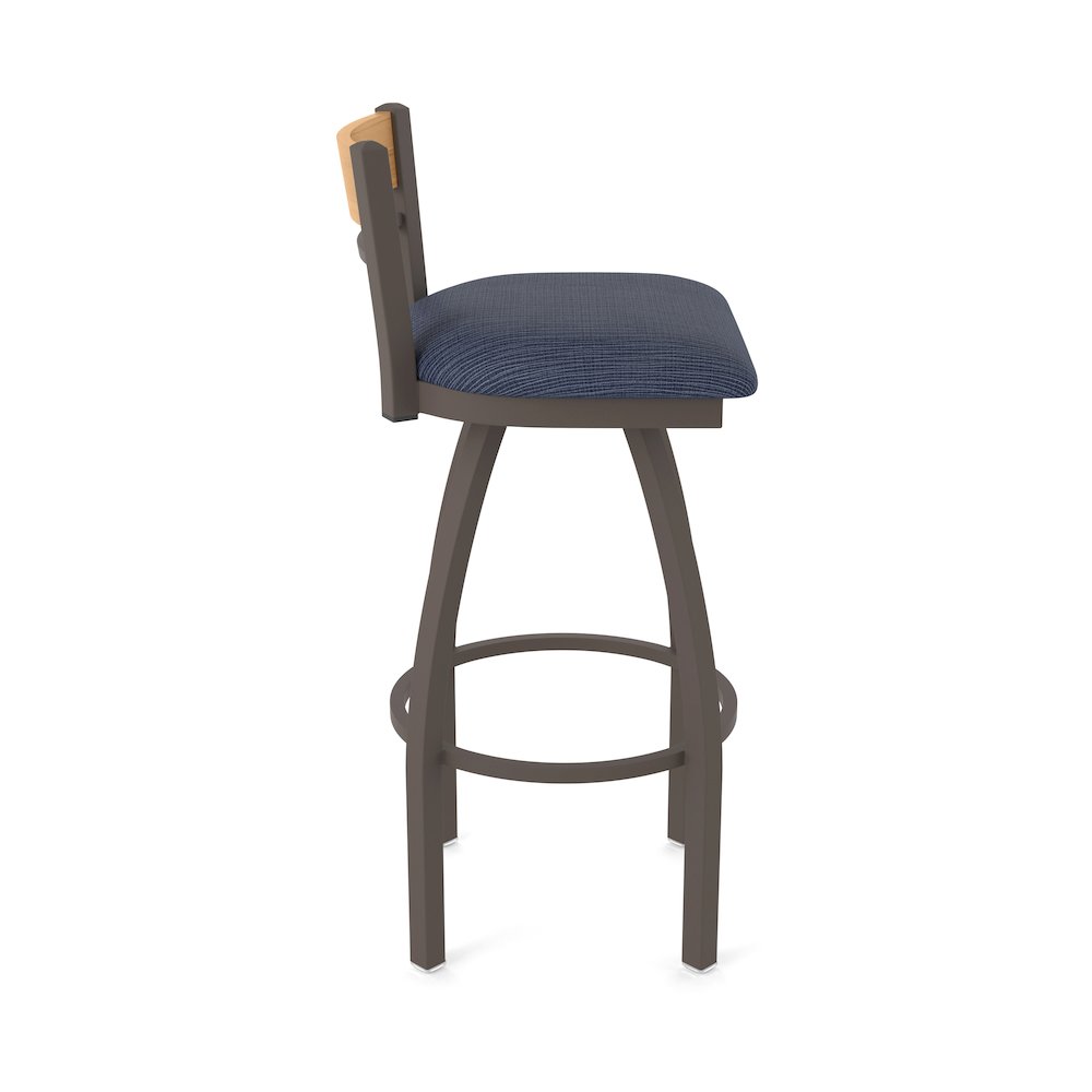 25" Swivel Counter Stool, Bronze Finish, Medium Back, Graph Anchor Seat. Picture 4