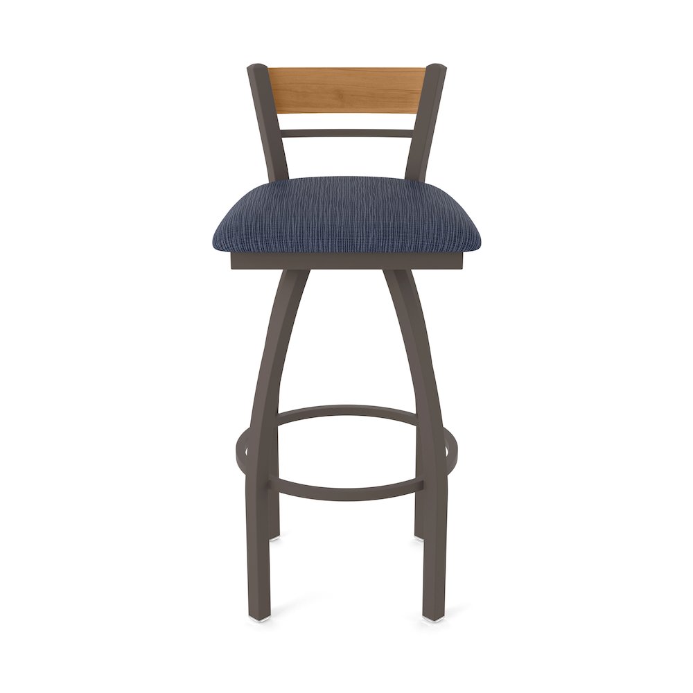 25" Swivel Counter Stool, Bronze Finish, Medium Back, Graph Anchor Seat. Picture 5