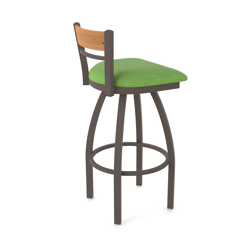 25" Swivel Counter Stool, Bronze Finish, Medium Back, Graph Parrot Seat. Picture 2