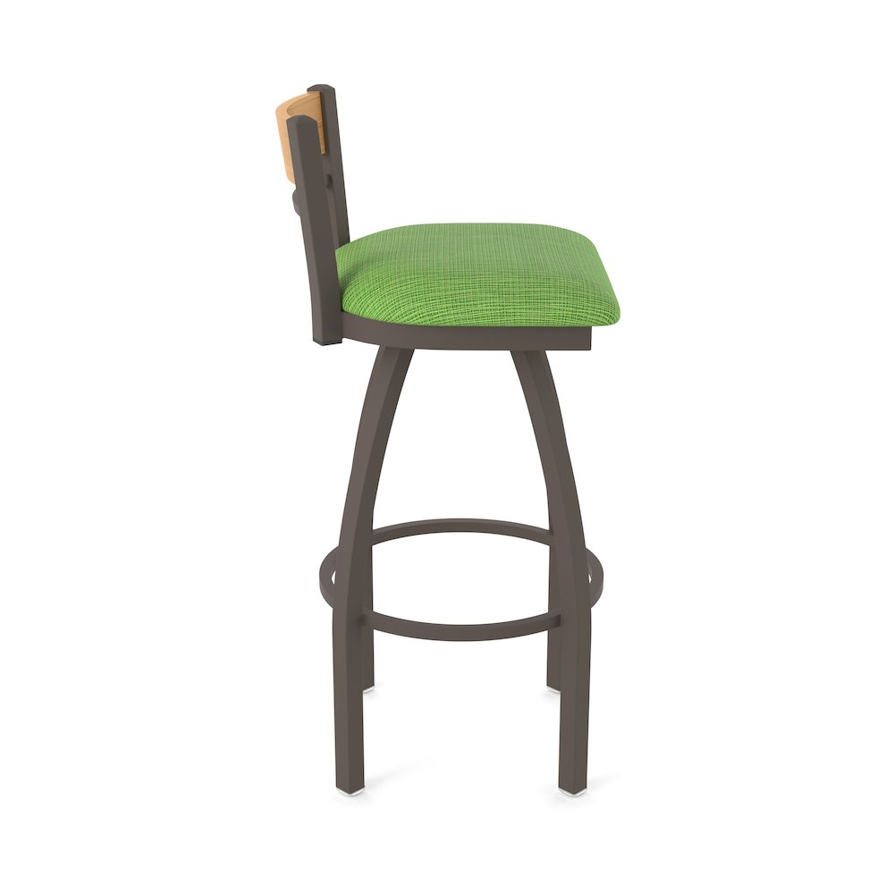 25" Swivel Counter Stool, Bronze Finish, Medium Back, Graph Parrot Seat. Picture 4