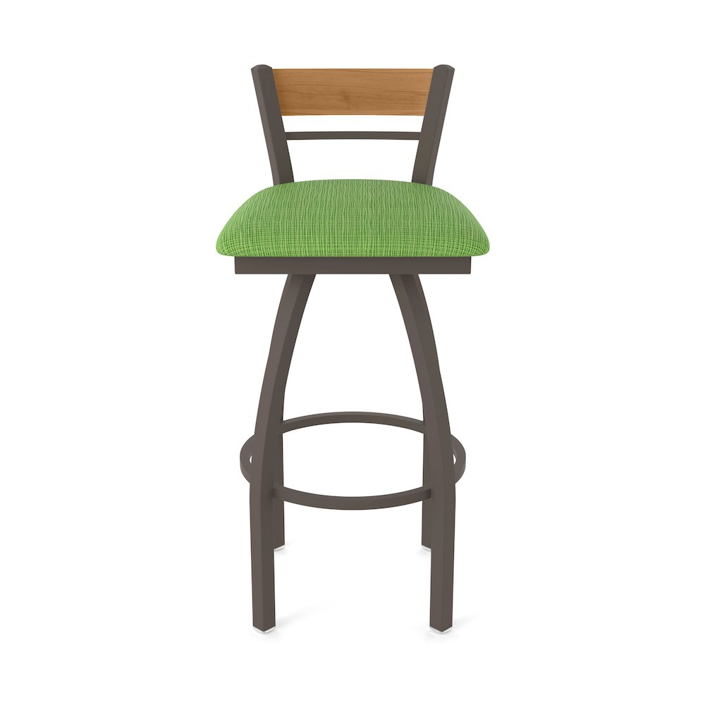 25" Swivel Counter Stool, Bronze Finish, Medium Back, Graph Parrot Seat. Picture 5