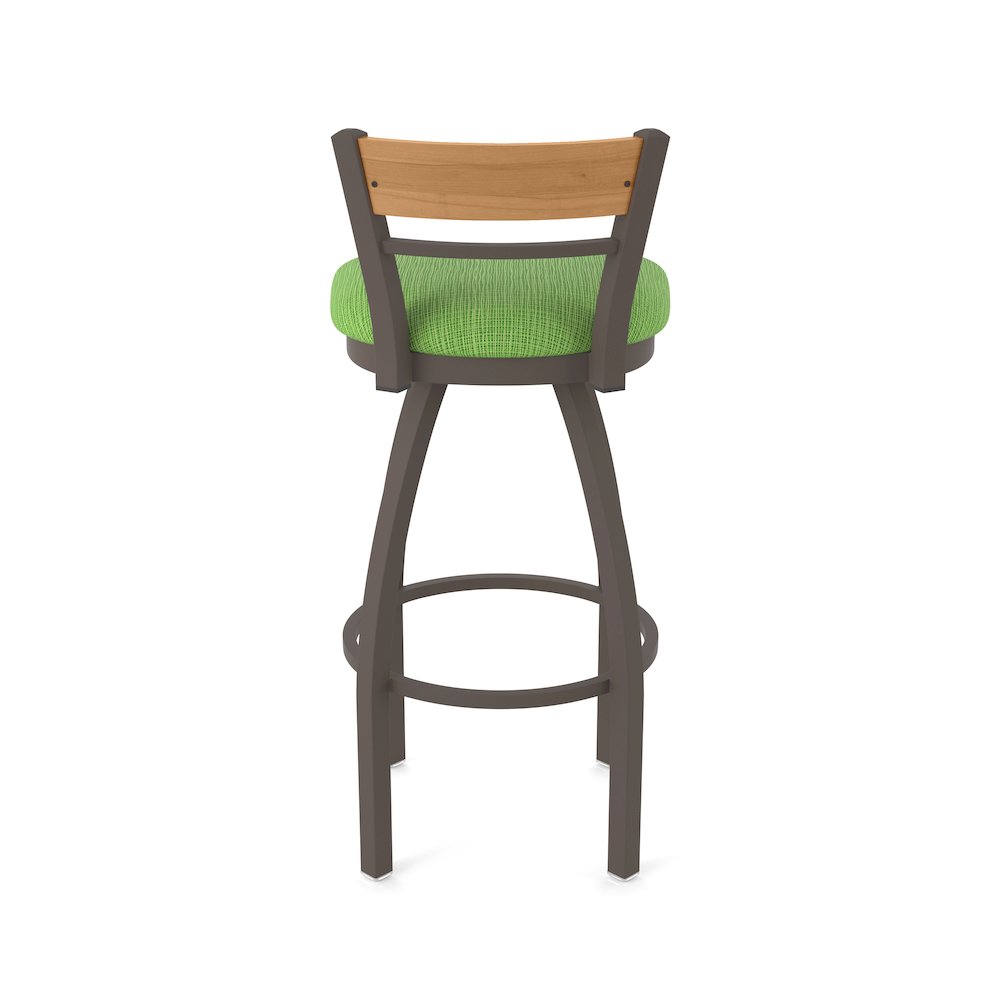 25" Swivel Counter Stool, Bronze Finish, Medium Back, Graph Parrot Seat. Picture 6