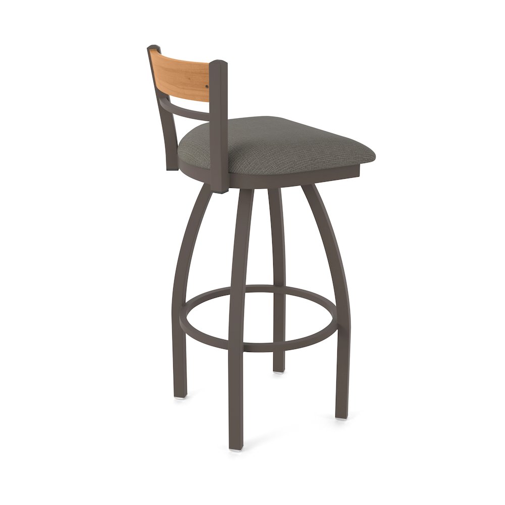25" Swivel Counter Stool, Bronze Finish, Medium Back, Graph Chalice Seat. Picture 2