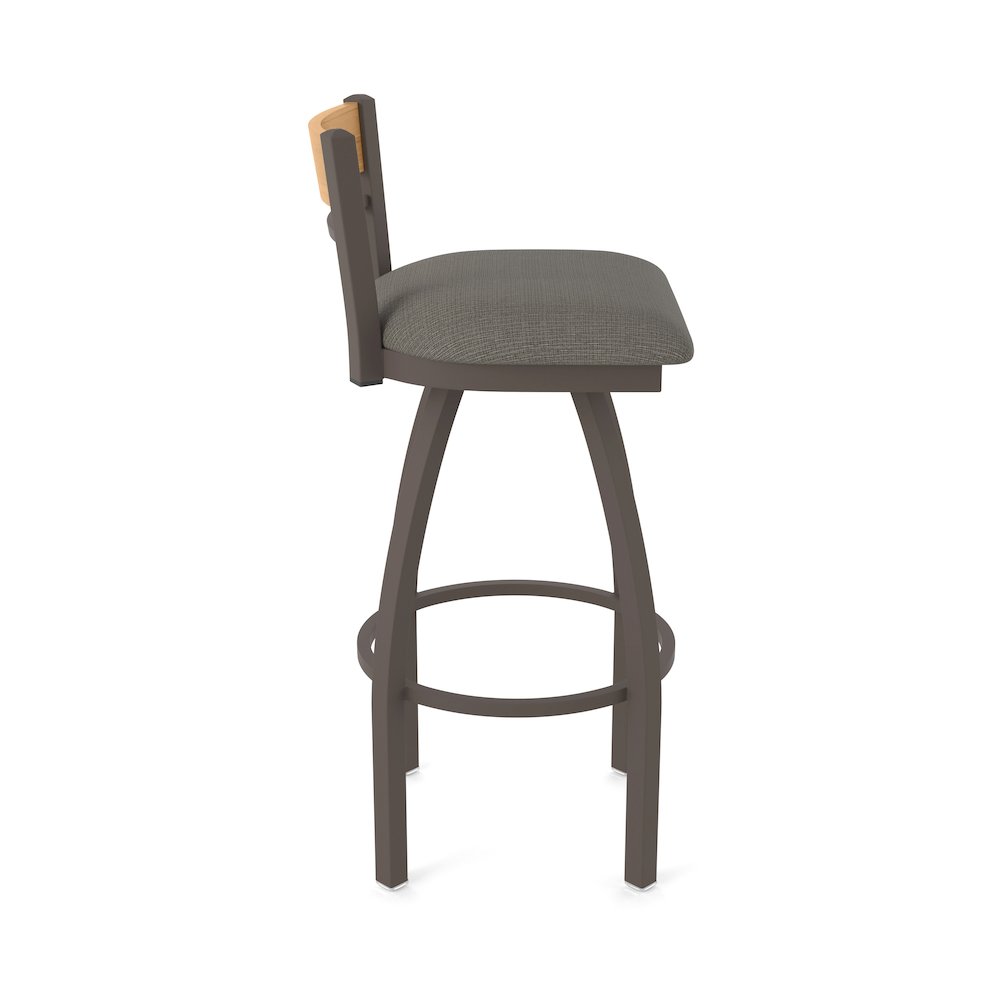 25" Swivel Counter Stool, Bronze Finish, Medium Back, Graph Chalice Seat. Picture 4
