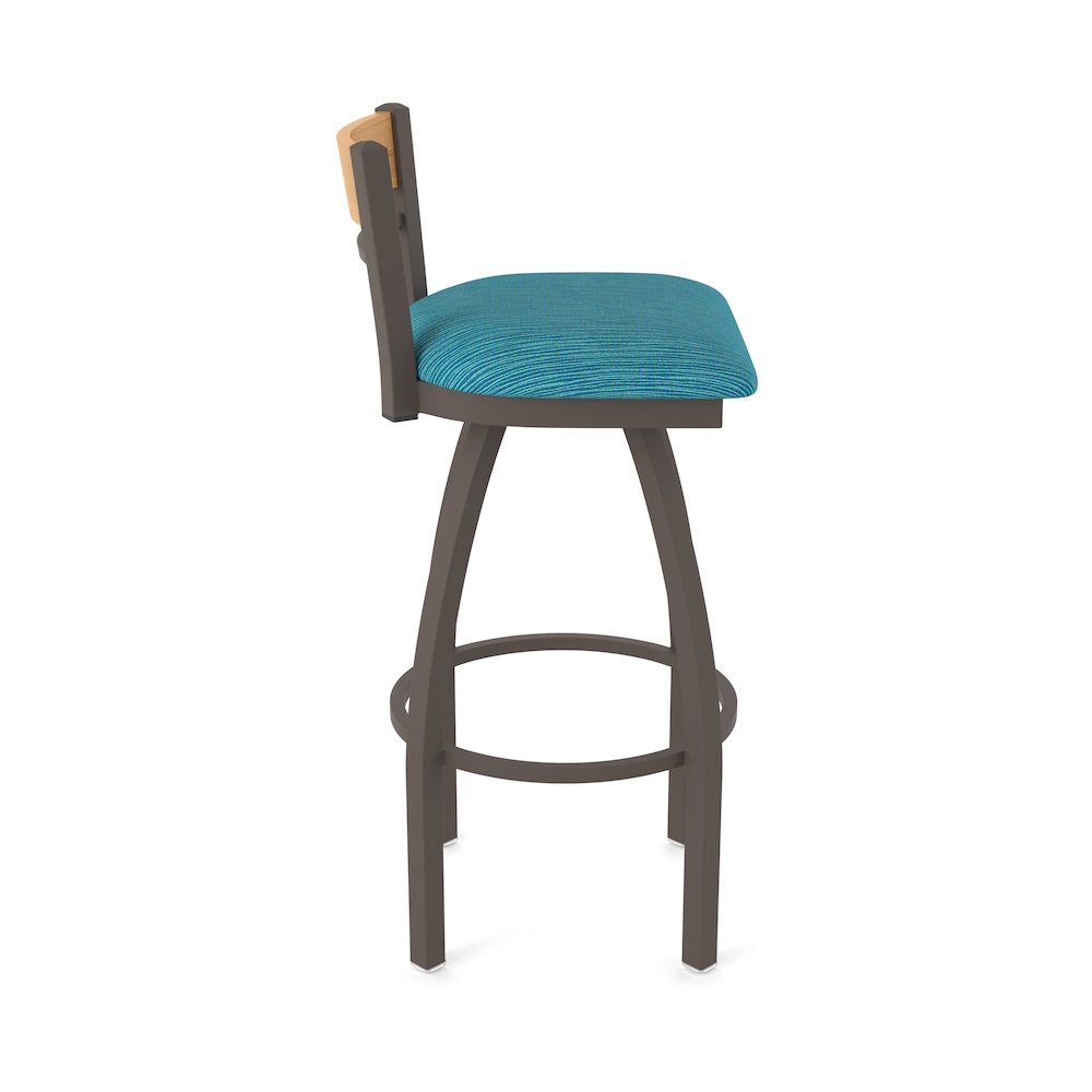 25" Swivel Counter Stool, Bronze Finish, Medium Back, Graph Tidal Seat. Picture 4