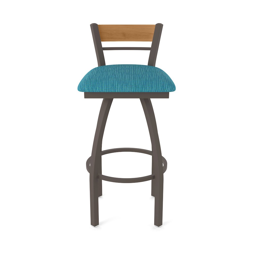 25" Swivel Counter Stool, Bronze Finish, Medium Back, Graph Tidal Seat. Picture 5