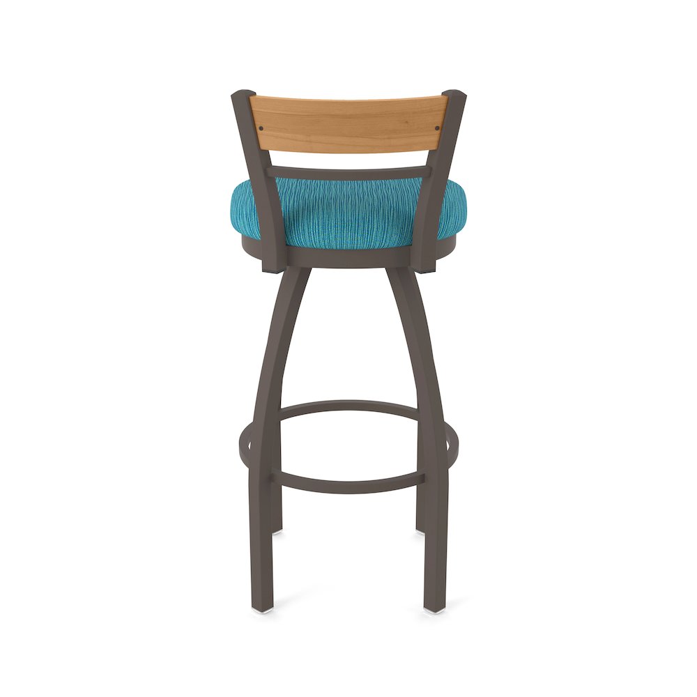 25" Swivel Counter Stool, Bronze Finish, Medium Back, Graph Tidal Seat. Picture 6