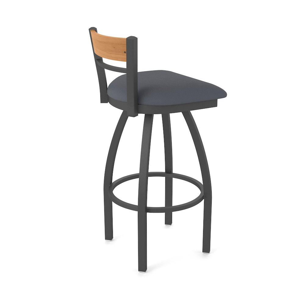 25" Swivel Counter Stool, Pewter Finish, Medium Back, Canter Storm Seat. Picture 2