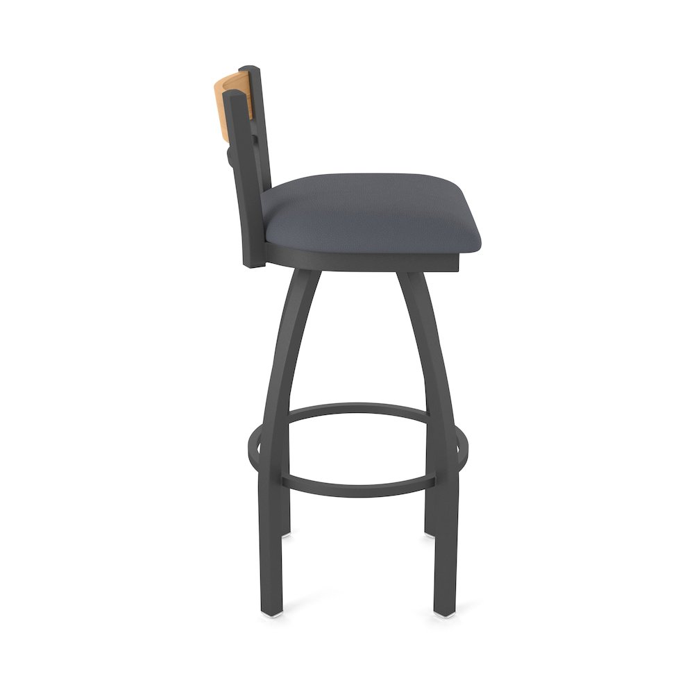 25" Swivel Counter Stool, Pewter Finish, Medium Back, Canter Storm Seat. Picture 4