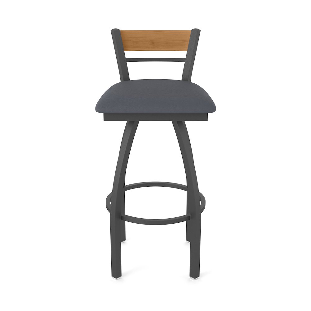 25" Swivel Counter Stool, Pewter Finish, Medium Back, Canter Storm Seat. Picture 5