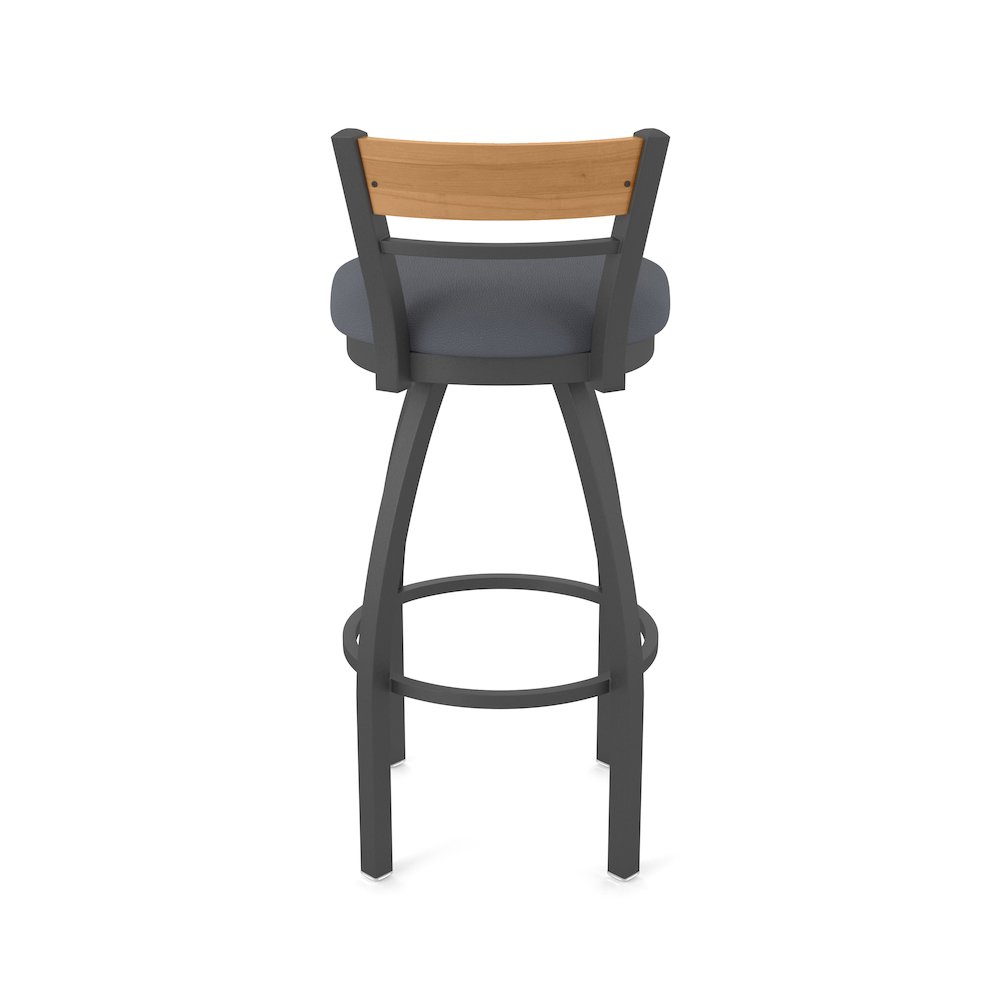 25" Swivel Counter Stool, Pewter Finish, Medium Back, Canter Storm Seat. Picture 6