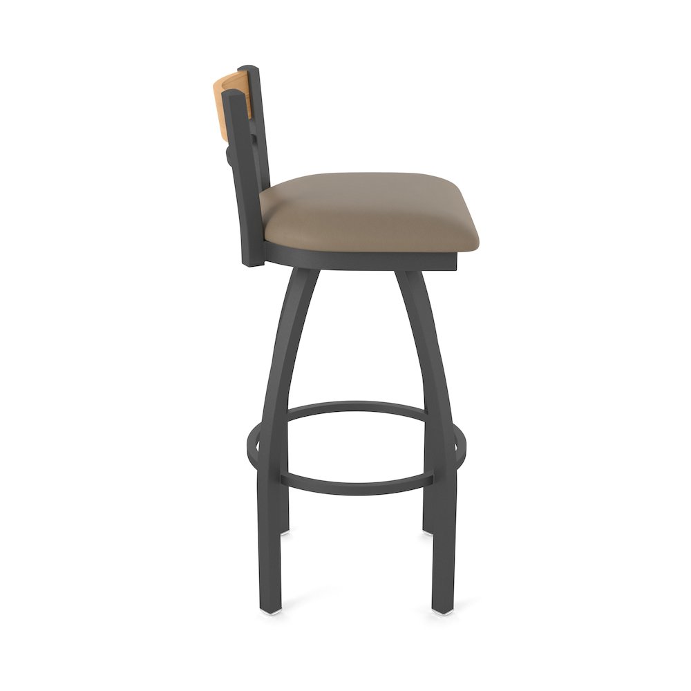 25" Swivel Counter Stool, Pewter Finish, Medium Back, Canter Earth Seat. Picture 4