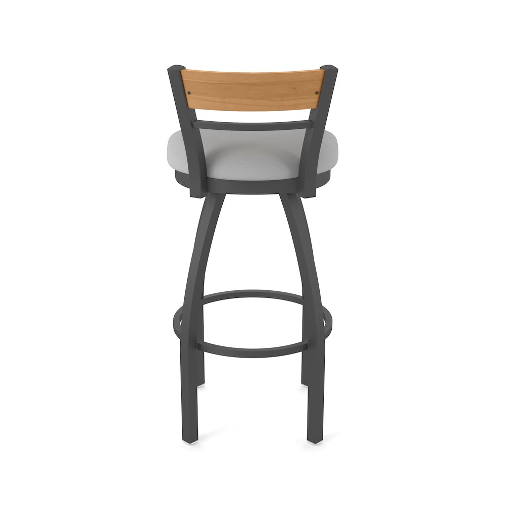 25" Swivel Counter Stool, Pewter Finish, Medium Back, Canter Folkstone Grey Seat. Picture 6