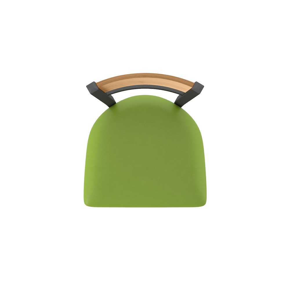 25" Swivel Counter Stool, Pewter Finish, Medium Back, Canter Kiwi Green Seat. Picture 3