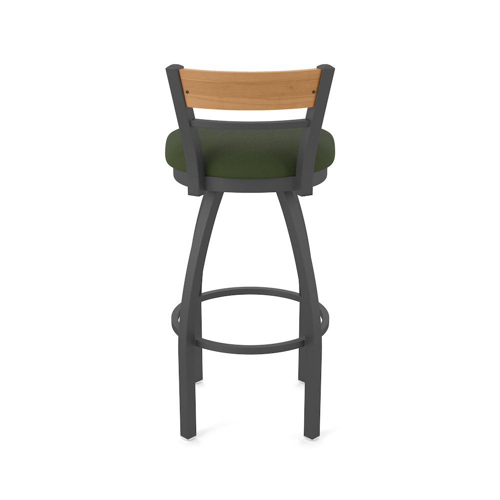 25" Swivel Counter Stool, Pewter Finish, Medium Back, Canter Pine Seat. Picture 6