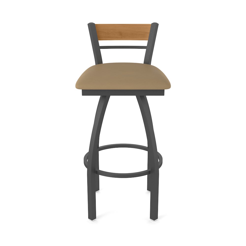 25" Swivel Counter Stool, Pewter Finish, Medium Back, Canter Sand Seat. Picture 5