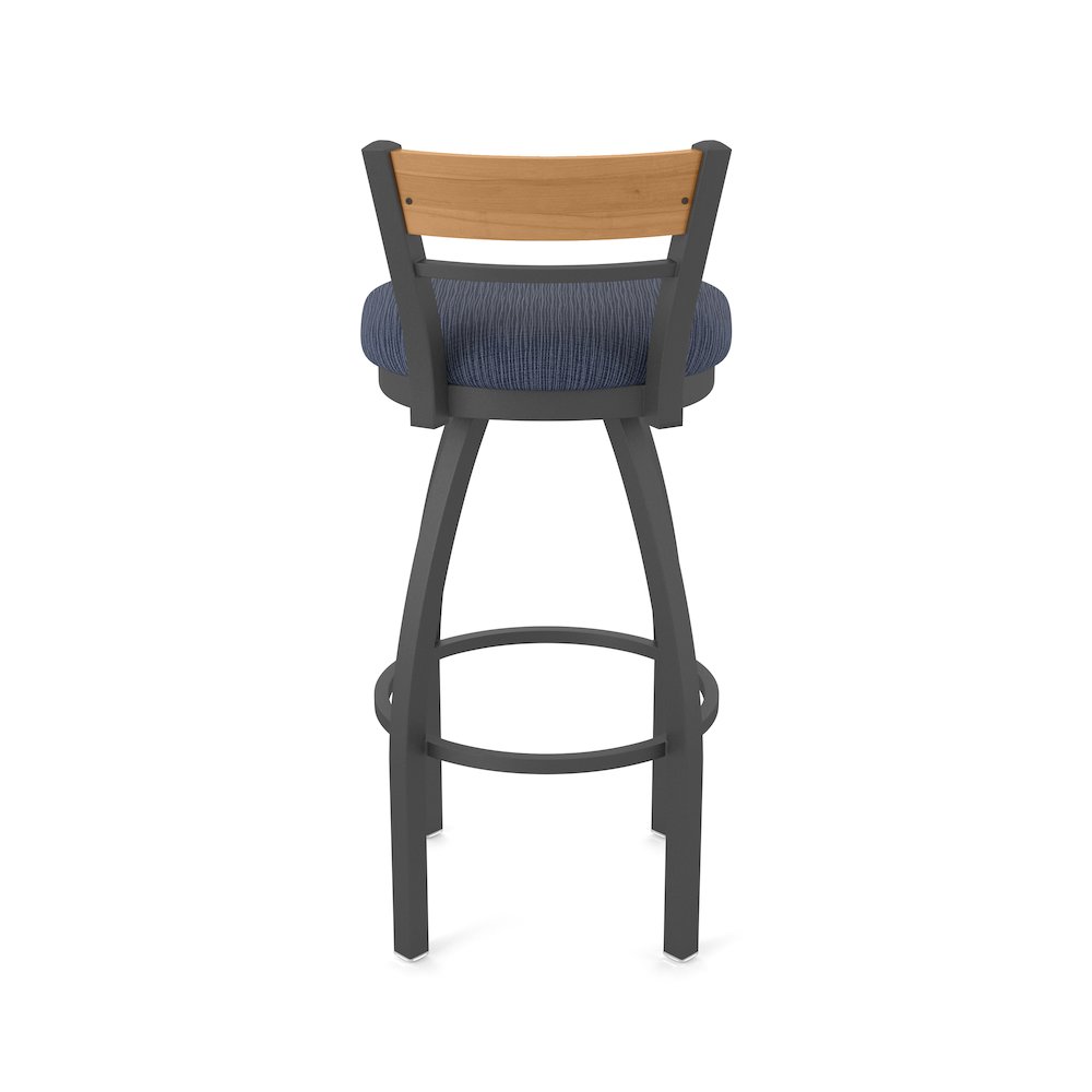 25" Swivel Counter Stool, Pewter Finish, Medium Back, Graph Anchor Seat. Picture 6