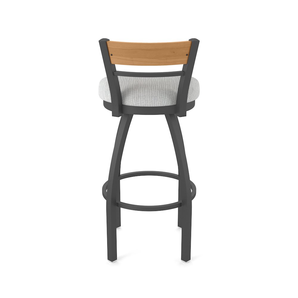25" Swivel Counter Stool, Pewter Finish, Medium Back, Graph Alpine Seat. Picture 6