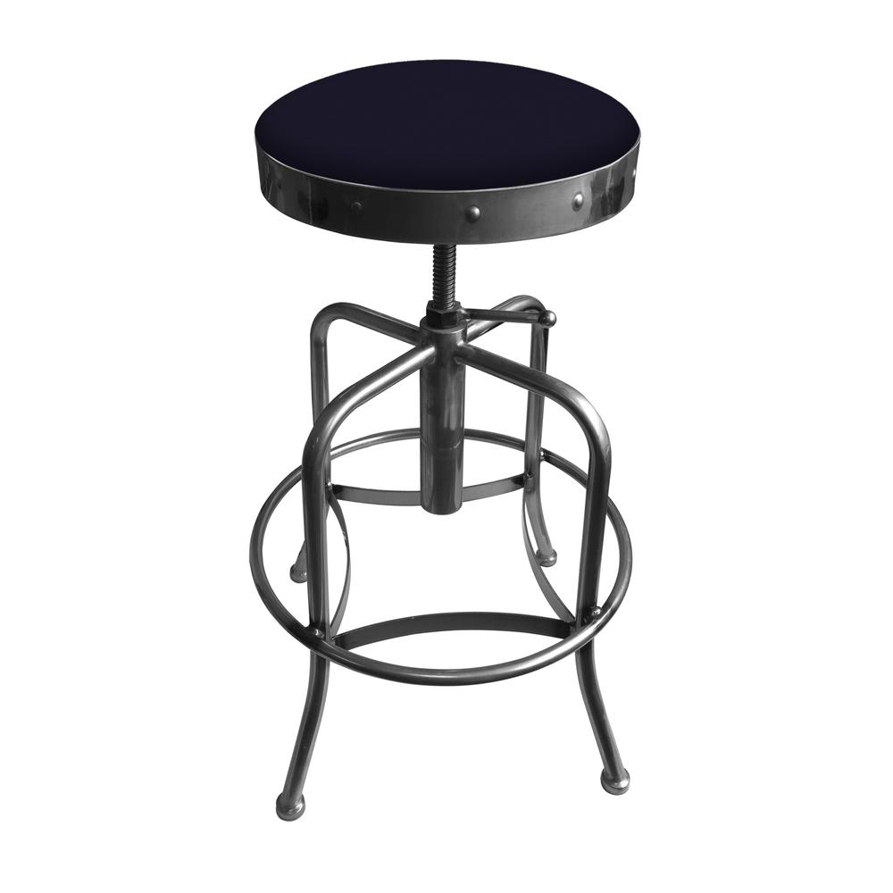 910 Industrial-Adjustable Stool with Clear Coat Finish and Canter Twilight Seat. Picture 1