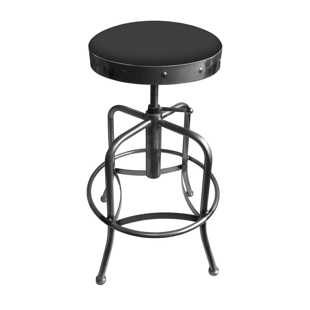 910 Industrial-Adjustable Stool with Clear Coat Finish and Canter Iron Seat. Picture 1