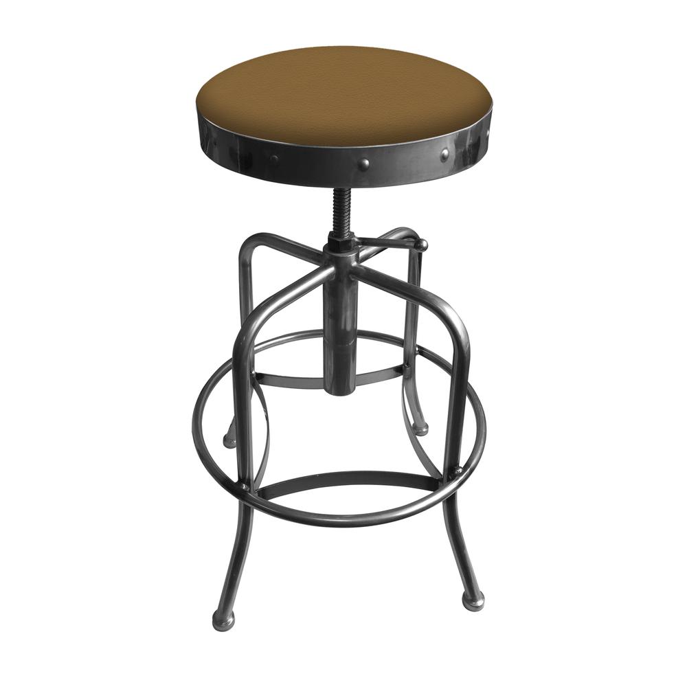 910 Industrial-Adjustable Stool with Clear Coat Finish and Canter Saddle Seat. Picture 1