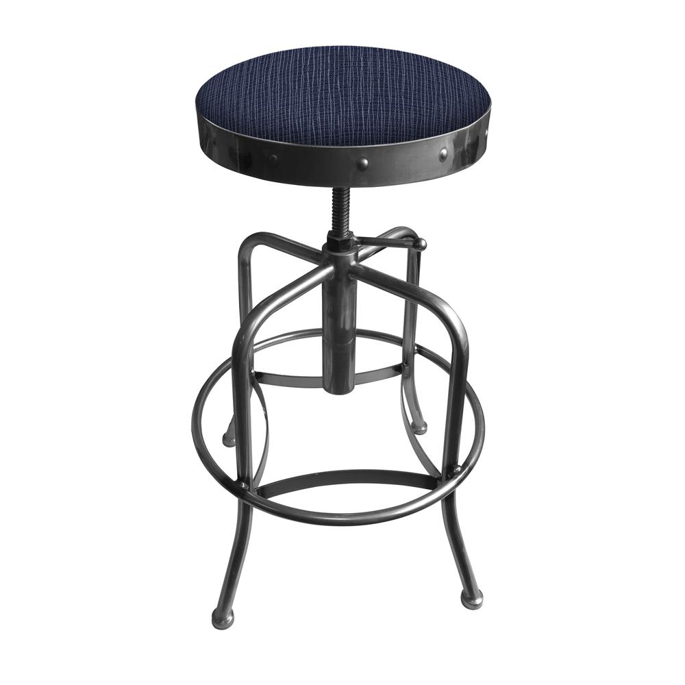910 Industrial-Adjustable Stool with Clear Coat Finish and Graph Anchor Seat. Picture 1