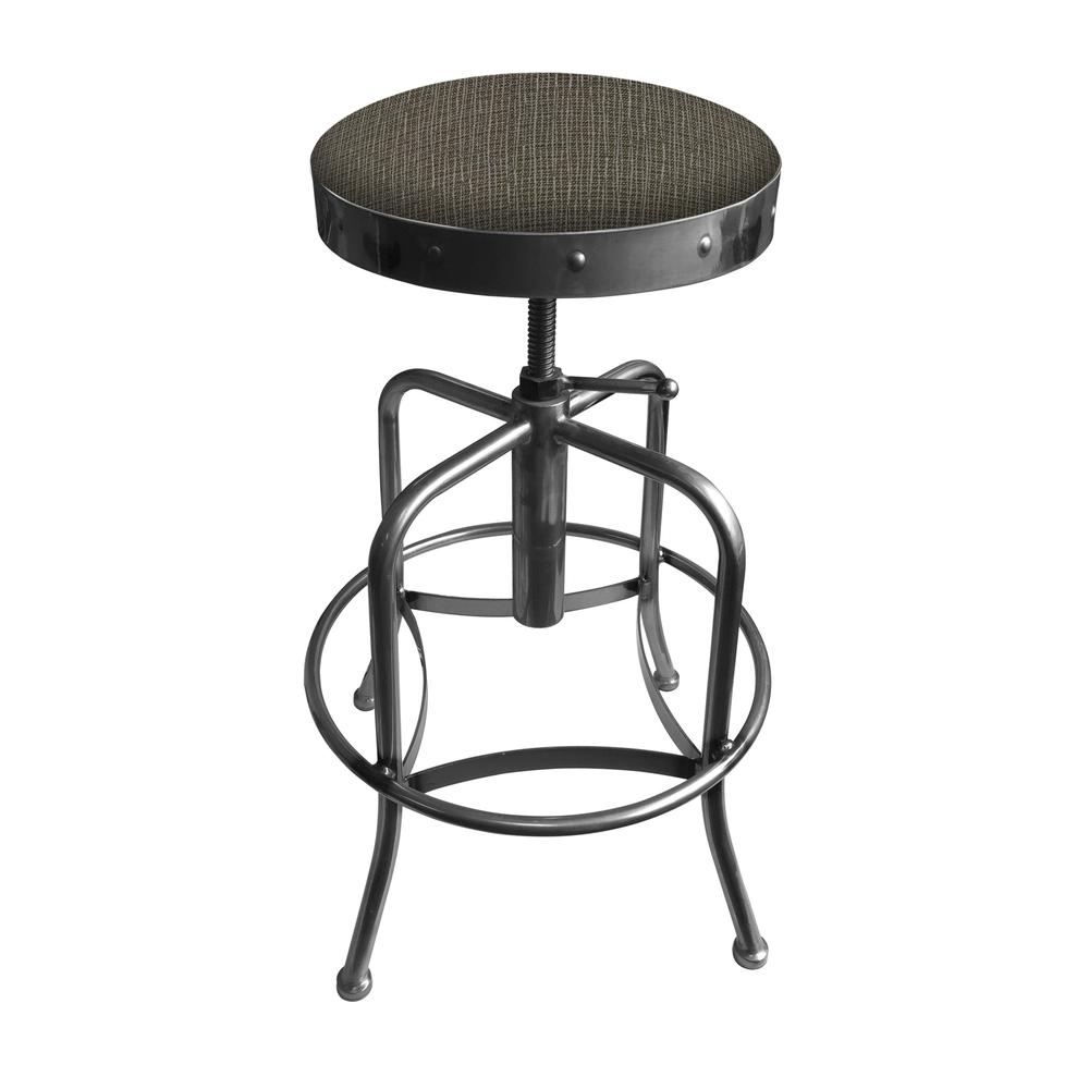 910 Industrial-Adjustable Stool with Clear Coat Finish and Graph Chalice Seat. Picture 1
